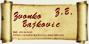 Zvonko Bajković vizit kartica